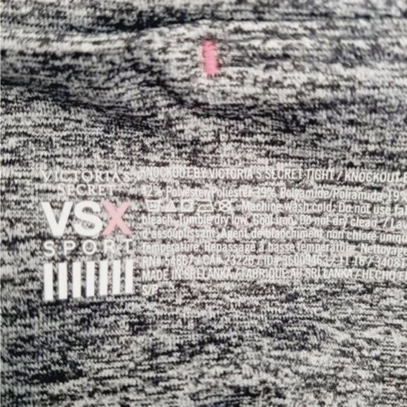 VICTORIA'S SECRET Sport KNOCKOUT Heather Grey Tights Workout Leggings Sz S - Picture 13 of 14